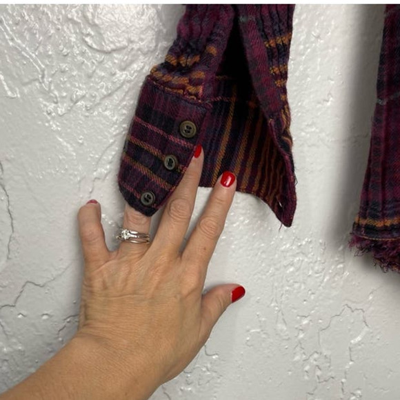 Free People Come On Over Bottom Down Plaid Top Size XS - Picture 4 of 9